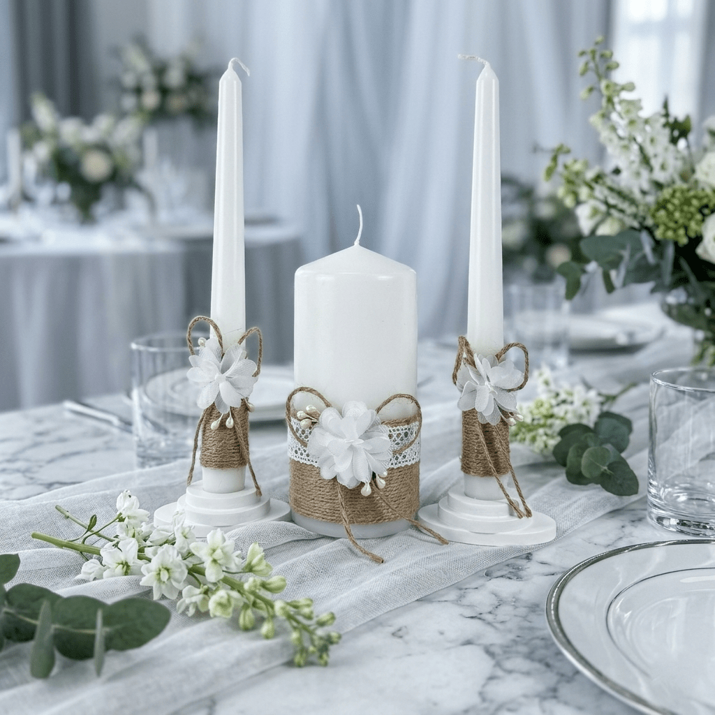 Magik Life Unity Candle Set for Wedding Ceremony – Elegant & Meaningful - Magik Life