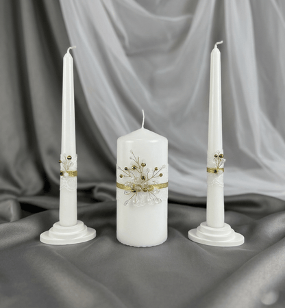 Magik Life Unity Candle Set for Wedding Ceremony – Elegant & Meaningful - Diamond | Gold - Magik Life
