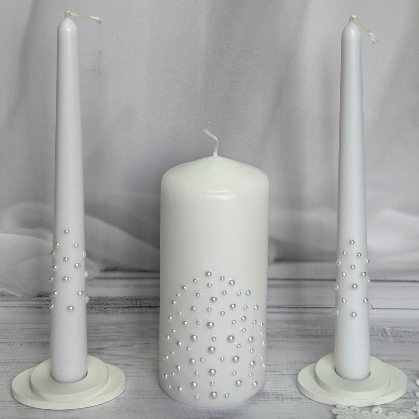 Magik Life Unity Candle Set for Wedding Ceremony – Elegant & Meaningful - Pearls| Shine - Magik Life