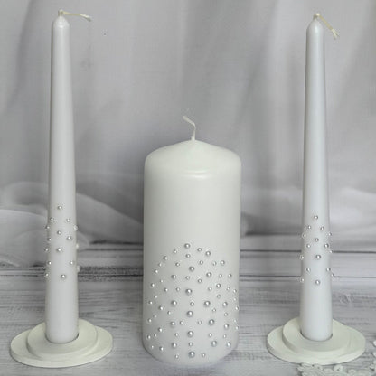 Magik Life Unity Candle Set for Wedding Ceremony – Elegant & Meaningful - Pearls| Shine - Magik Life