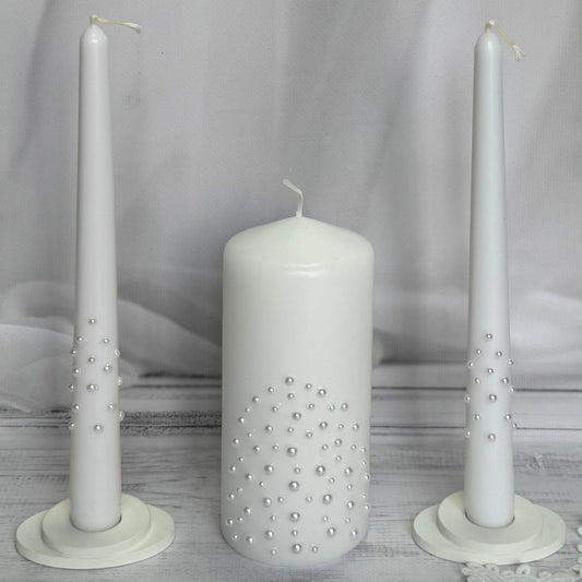 Magik Life Unity Candle Set for Wedding Ceremony – Elegant & Meaningful - Pearls| Shine - Magik Life