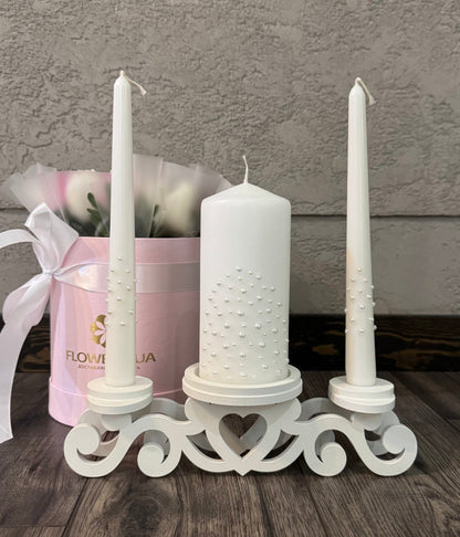 Magik Life Unity Candle Set for Wedding Ceremony – Elegant & Meaningful - Pearls| Shine - Magik Life
