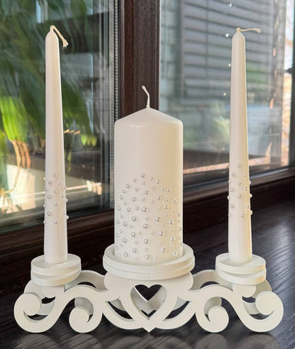 Magik Life Unity Candle Set for Wedding Ceremony – Elegant & Meaningful - Pearls| Shine - Magik Life