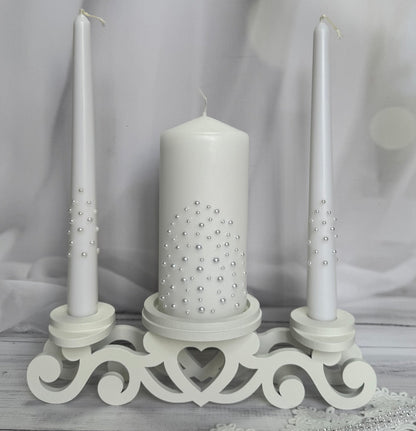 Magik Life Unity Candle Set for Wedding Ceremony – Elegant & Meaningful - Pearls| Shine - Magik Life