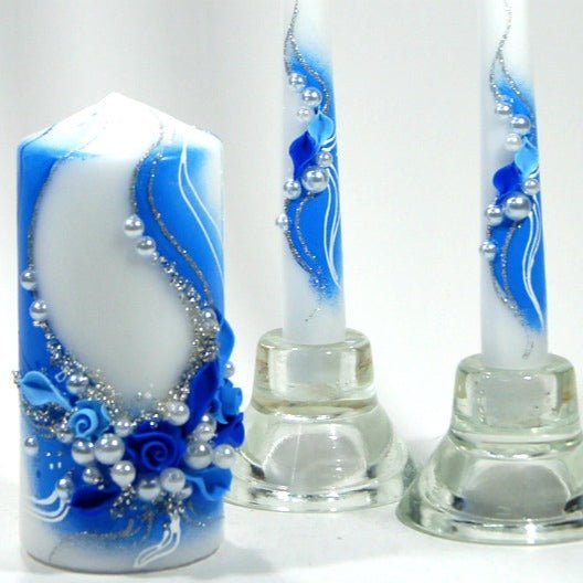 Magik Life Unity Candle Set for Wedding - Wedding Accessories for Reception and Ceremony - Candle Sets – Unity Candle 6 Inch Pillar and 2*10 Inch Tapers - Bachelorette and Engagement Party - Magik Life