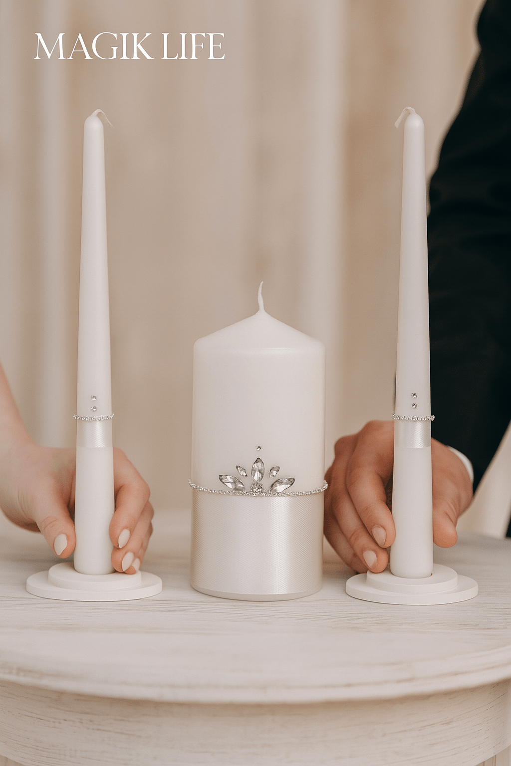 Magik Life Unity Wedding Candle Set – Elegant Handmade Ceremony Candles - Magik Life